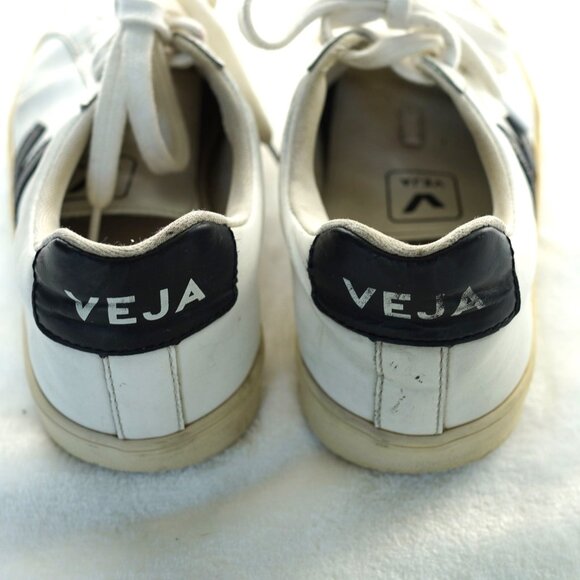Veja Esplar White Leather Sneakers with‎ Black Logo  EU 36 US 5  Made in Brazil - Picture 6 of 8